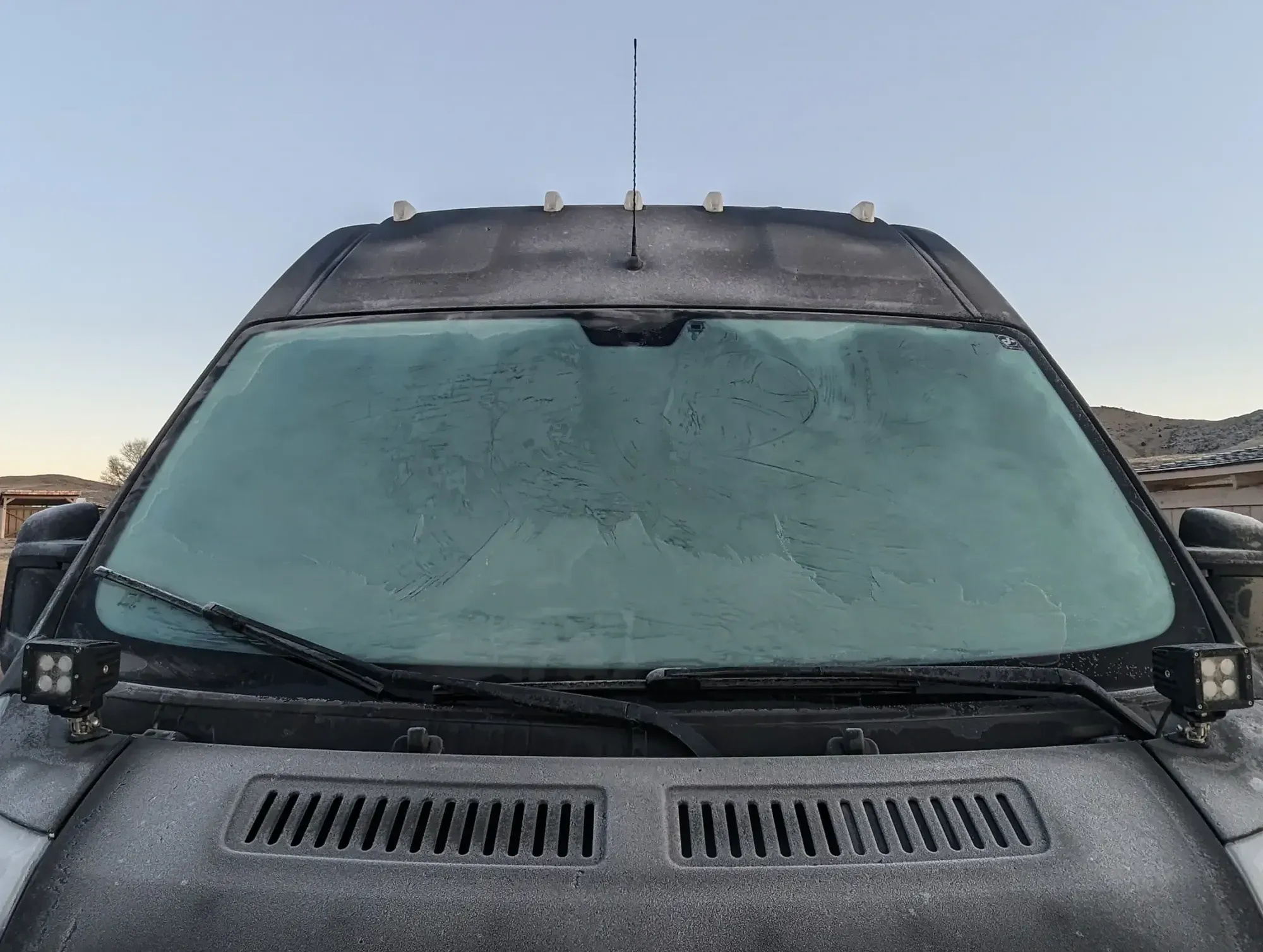 Frosty van window